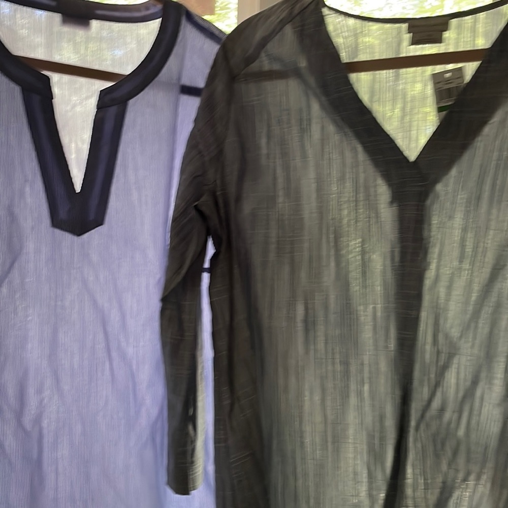 Two dressy three quarter sleeve shirts